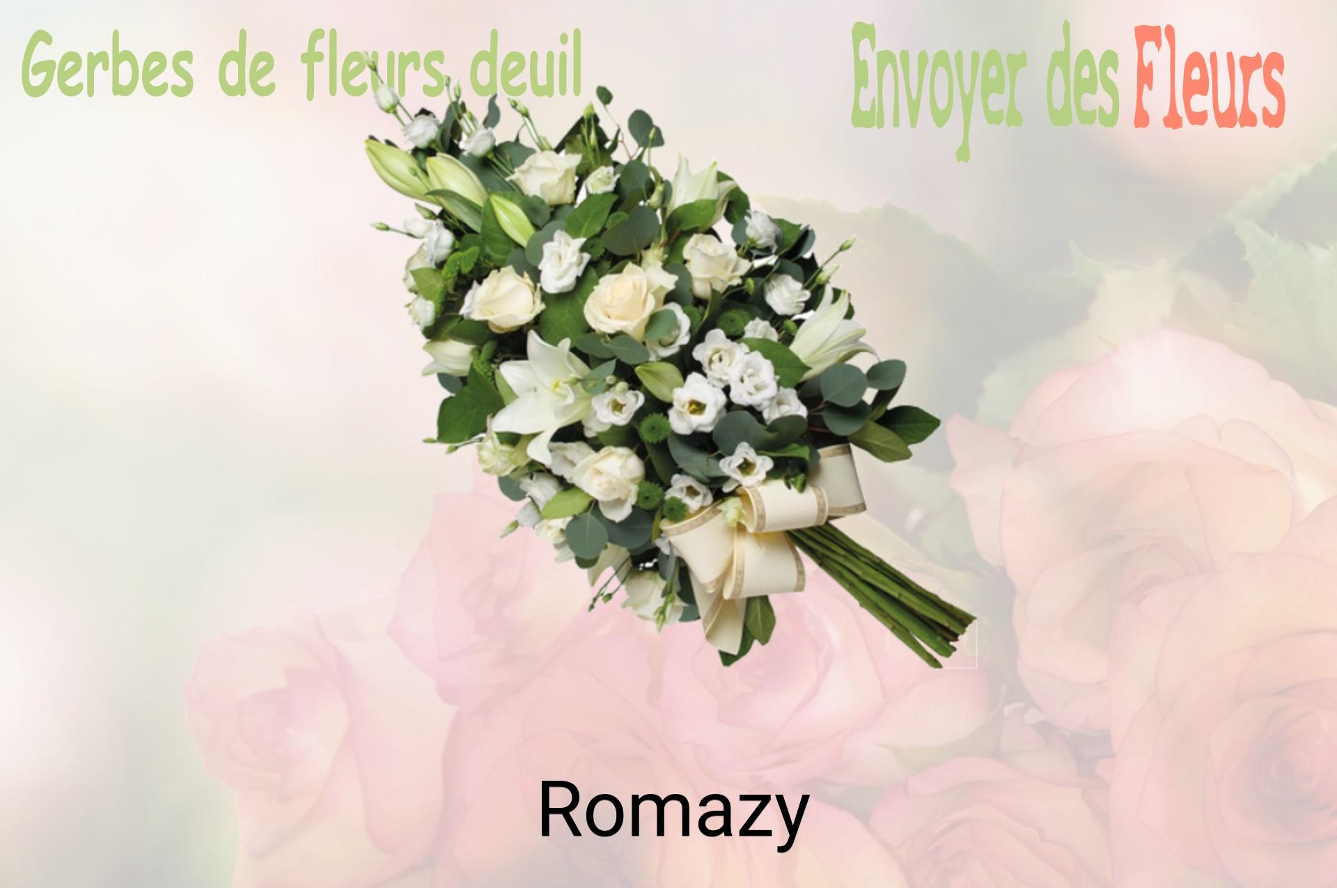 Gerbe de fleurs de deuil livrée à Romazy